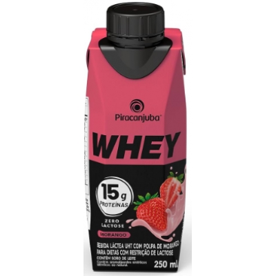 BEB. LACTEA PIRACANJUBA WHEY MORANGO 250ML