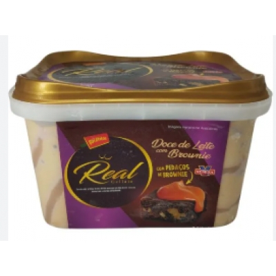 REAL GELLATO DOCE DE LEITE COM BROWNIE PALETITAS 1,3L