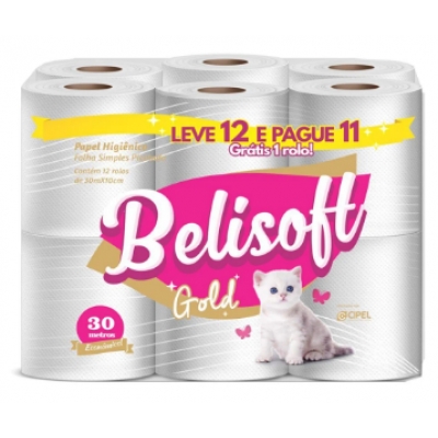 PAPEL HIG. BELISOFT GOLD L12P11 X 30M
