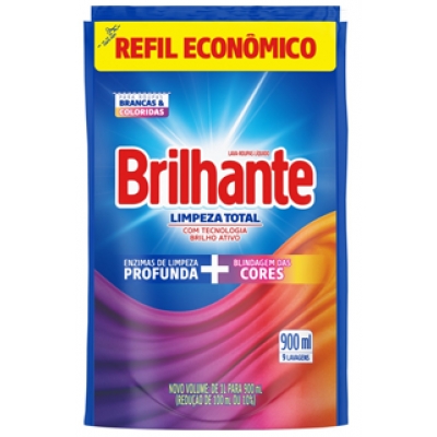 DET LIQ BRILHANTE LIMP TOTAL REFIL 900ML