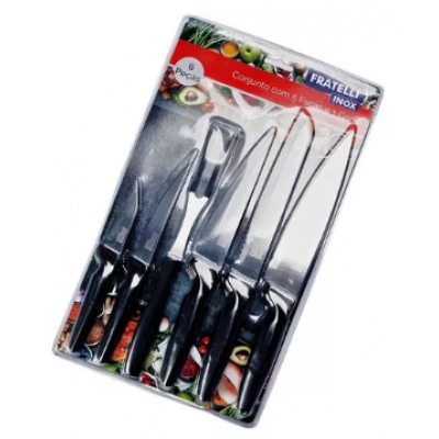 CONJ 6PCS 5FACA+1GARFO TRINCHANTE FRATELLI