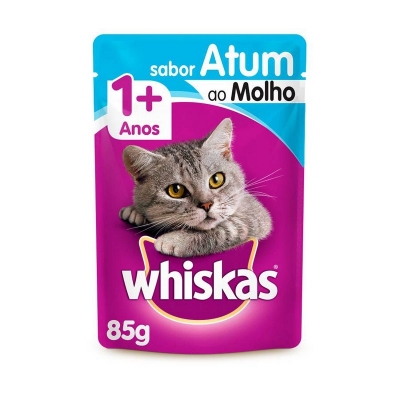 RAÇÃO ÚMIDA WHISKAS SACHÊ ATUM 85G