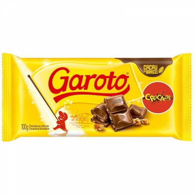 BARRA CHOCOLATE GAROTO AO LEITE 90G