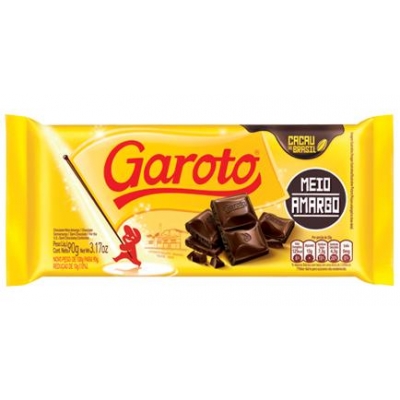 BARRA CHOC. GAROTO MEIO AMARGO 80G