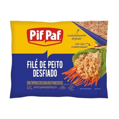FILE DE PEITO DE FRANGO DESFIADO TEMPERADO PIF PAF 400G