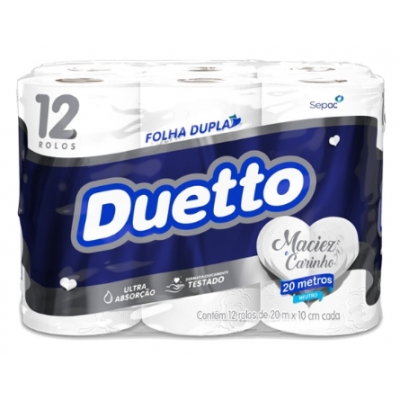 PAPEL HIG. DUETTO FOLHA DUPLA 12X20M