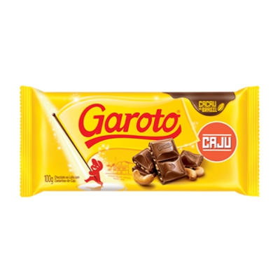 BARRA CHOCOLATE GAROTO CAJU 90G