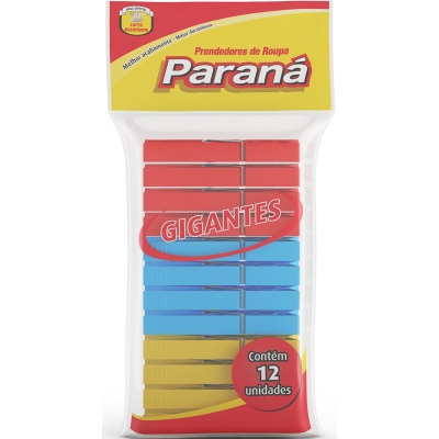 PREDENDOR DE ROUPAS PARANA PLASTICO GIGANTE 12UN