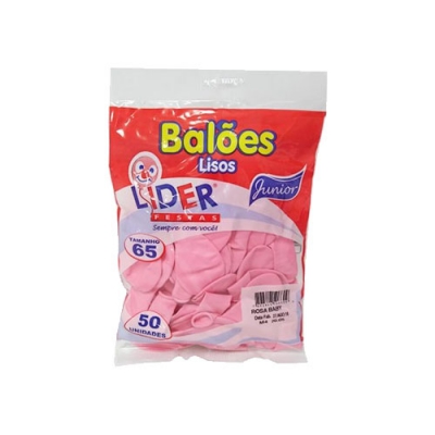 BALAO LISO ROSA LIDER T.65 C/50UNID