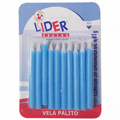 VELA LIDER PALITO AZUL C/20UN