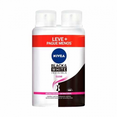 DESODORANTE AEROSOL NIVEA INVISIBLE CLEAR C/2X150ML