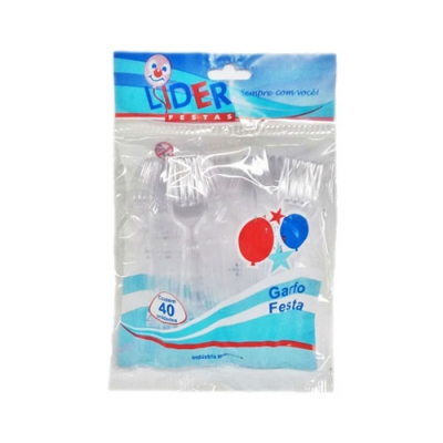 GARFO DESCARTEAVEL FESTA C/40 CRISTAL LIDER