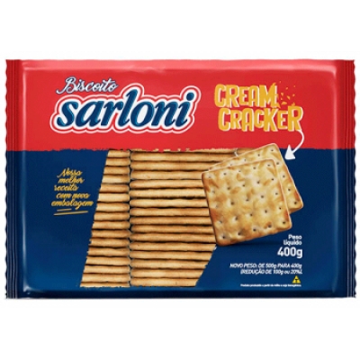BISCOITO SARLONI CREAM CRACKER 400G