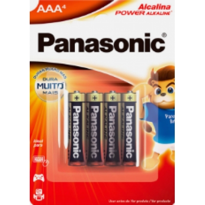 PILHA PANASONIC ALCALINA AAA C/4