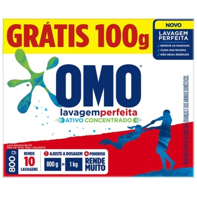 SABAO EM PO OMO LAVAGEM PERFEITA CX 800G