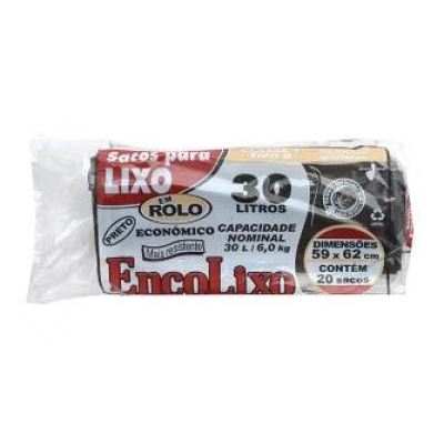 SACO LIXO PRETO ENCOLIXO 30L