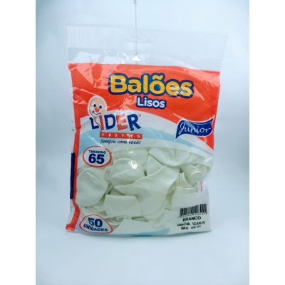BALAO LISO BRANCO LIDER T.65 C/50UNID
