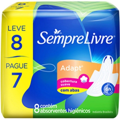ABSORVENTE SEMPRE LIVRE COB/SUAVE C/ABAS ADAPT C/8UNID.