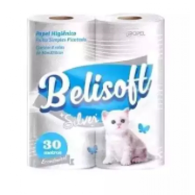 PAPEL HIG. BELISOFT 8X30M FOLHA SIMPLES