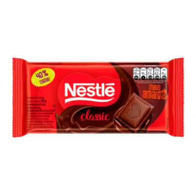 BARRA CHOC NESTLE CLASSIC MEIO AMARGO 80G