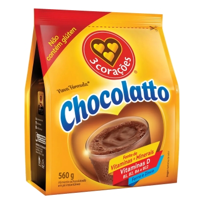 ACHOCOLATADO 3 CORACOES CHOCOLATTO SACHE 560G