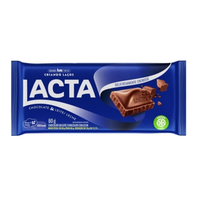 BARRA CHOCOLATE LACTA AO LEITE 80G