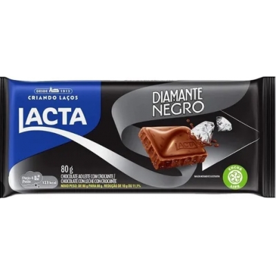 BARRA CHOCOLATE LACTA DIAMANTE NEGRO 80G
