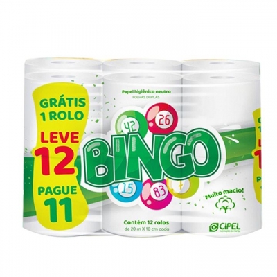 PAPEL HIG. BINGO FL DUPLA 12X20M