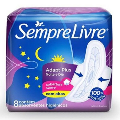 ABSORVENTE SEMPRE LIVRE ADAPT PLUS COB.SV C/ABAS C/8 UN