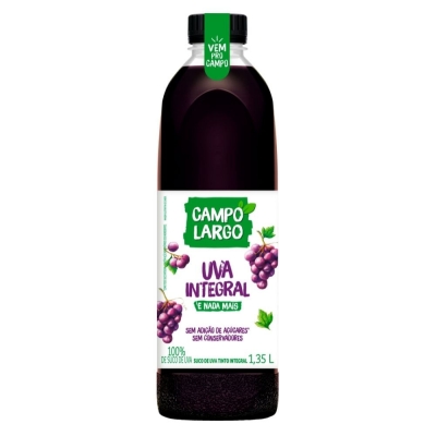 SUCO DE UVA CAMPO LARGO INTEGRAL PET 1,35L