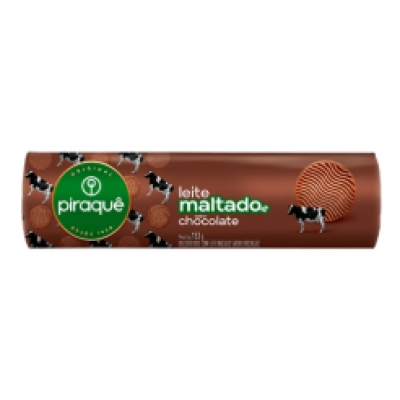 BISCOITO PIRAQUE LEITE MALTADO CHOCOLATE 132G