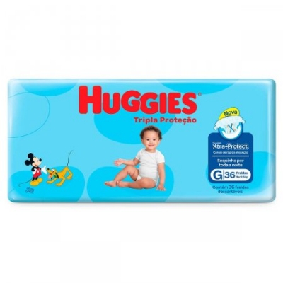 FRALDA HUGGIES TRIPLA MEGA G C/36 UN