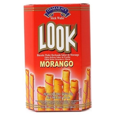BISCOITO WAFER LOOK MORANGO 55G