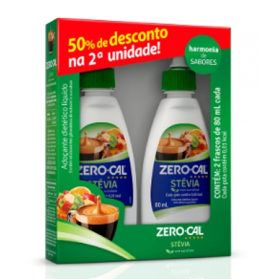 ADOCANTE LIQUIDO ZERO CAL STEVIA 2 UNIDADES DE 80ML