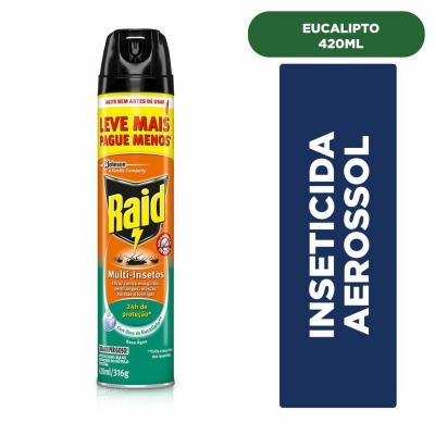 INSETICIDA RAID AEROSSOL MULTI INSETOS EUCALIPTO 420ML