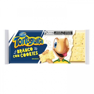 CHOC. BARRA TORTUGUITA BRANCO/COOKIE 80G