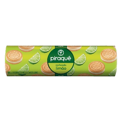 BISCOITO RECHEADO PIRAQUE LIMAO 160G