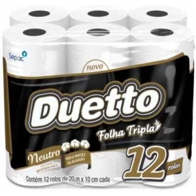 PAPEL HIG. DUETTO FOLHA TRIPLA 12X20M