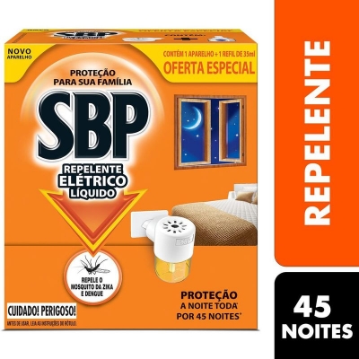 APARELHO ELETRICO SBP 45 NOITES LIQUIDO
