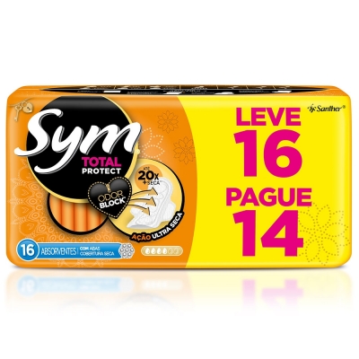 ABSORVENTE SYM C/ABAS COB/SECA PG14LV16