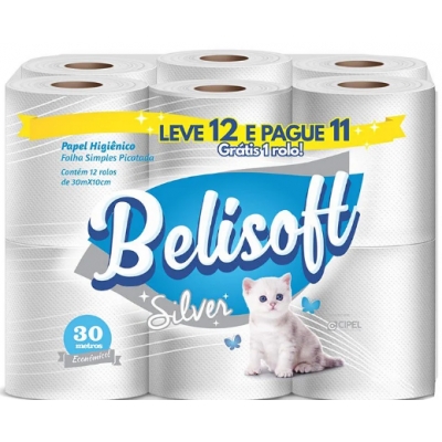PAPEL HIG. BELISOFT L12/PG11 X 30M FL SIMPLES