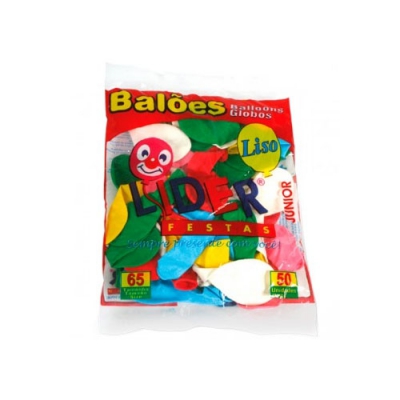 BALAO LISO SORTIDO LIDER T.65 C/50UNID