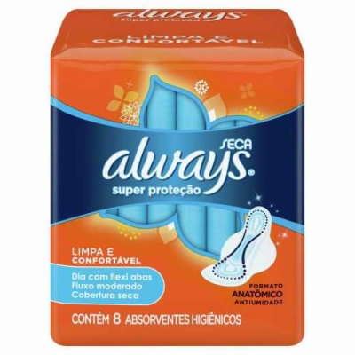 ABSORVENTE ALWAYS COB/SECA C/ABAS C/8UNID.