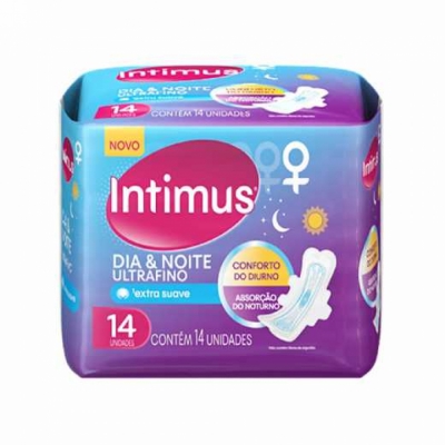 Absorvente Intimus Dia & Noite Com Abas Extra Suave c/14und