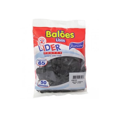 BALAO LISO PRETO LIDER T.65 C/50UNID